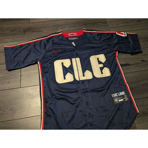 MLB Other - Jose Ramirez #11 Cleveland Guardians Navy Marathon Patch Jersey Medium